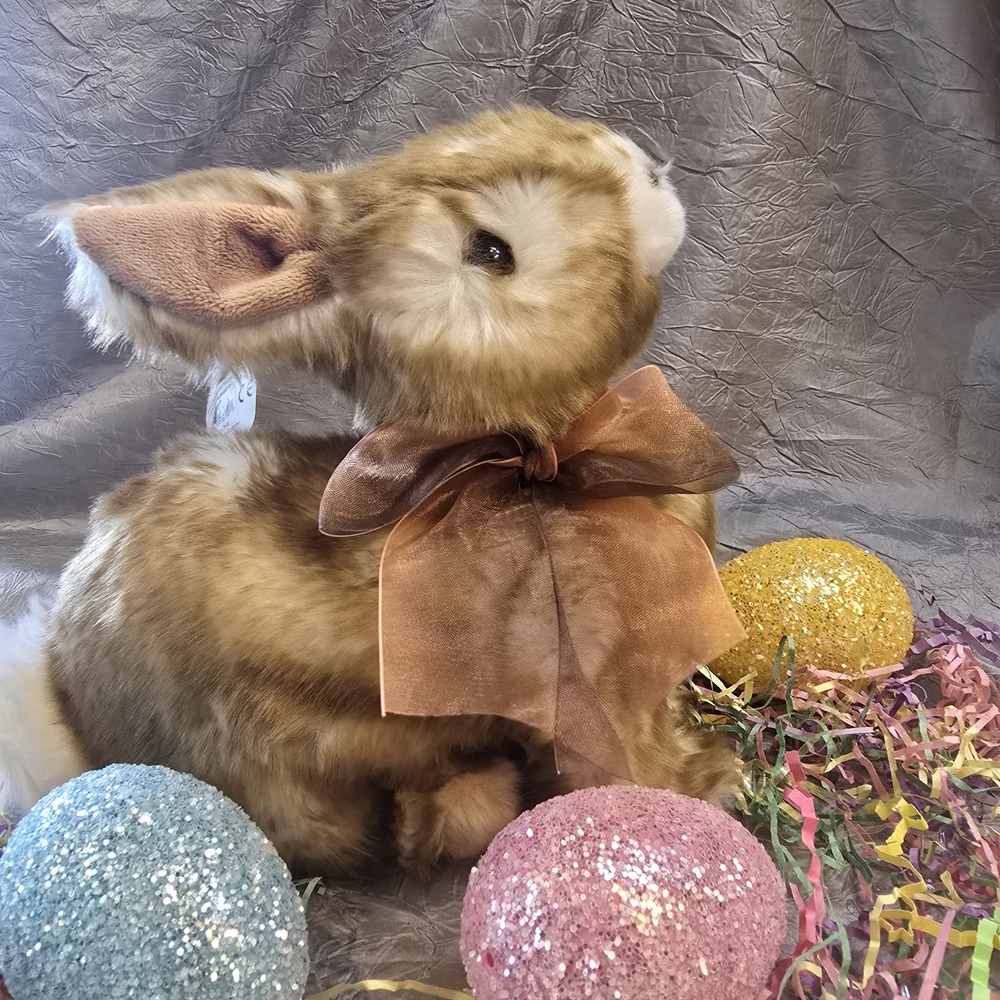 Gund Plush Bunny with Bow - Brown and White